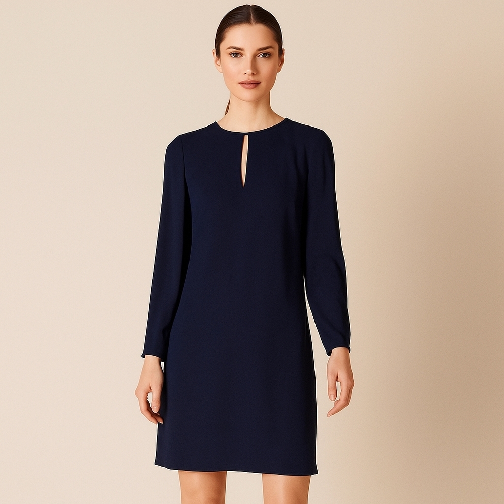 VTG Barney's New York Shift Dress Women's Sz 8 Navy Blue Quiet Luxury Vintage